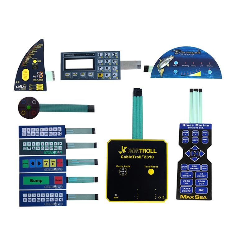 Customized Fuel Dispenser Front Control Panel 4*4 Keypad Switch Metal Dome Embossed Waterproof and Durable 16key Membrane Switch