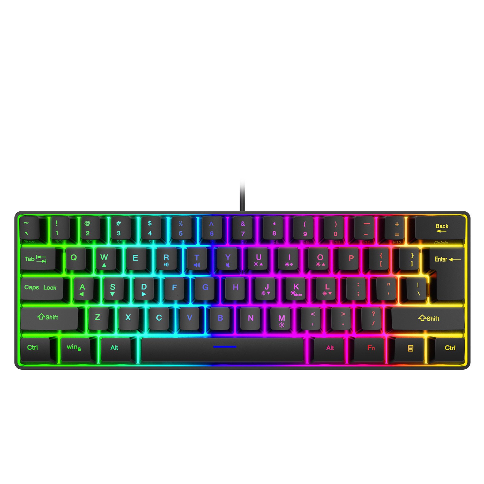 Professional Mechanical Keyboard RGB Anti Ghosting USB Mechanical Keyboard for Home Game Wired Gaming Keyboard 61Keys
