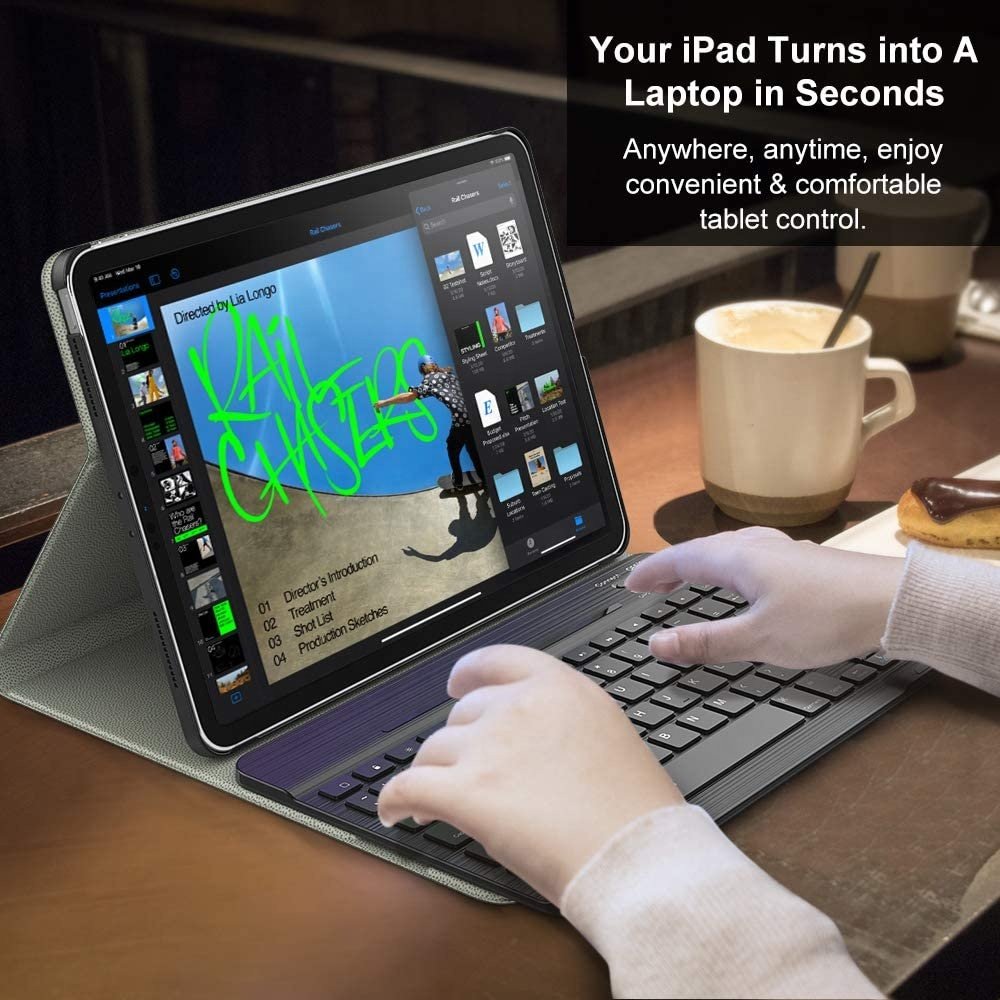 MoKo Detachable Wireless Keyboard Stand Smart Cover for iPad Pro 11 Inch 2020 & 2018
