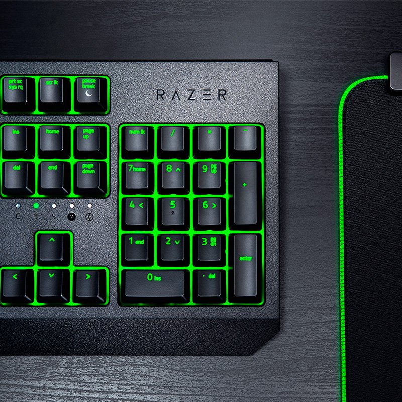 Razer BlackWidow Essential Mechanical Gaming Keyboard: Green Mechanical Switches - Tactile & Green LED Backlighting