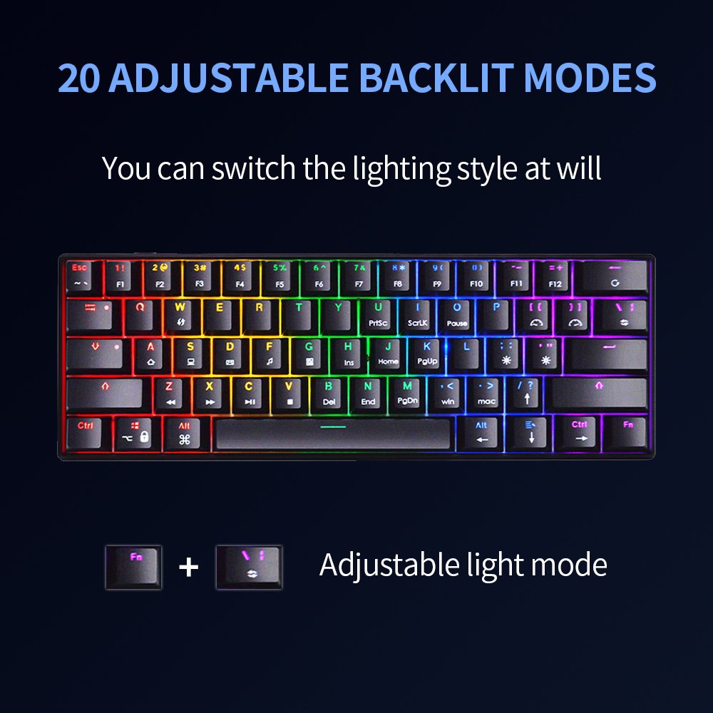 SAMA 60% Keyboard Teclado Mechanical Switch 61 Keys Backlit Mini PC RGB Gaming Mechanical Keyboards