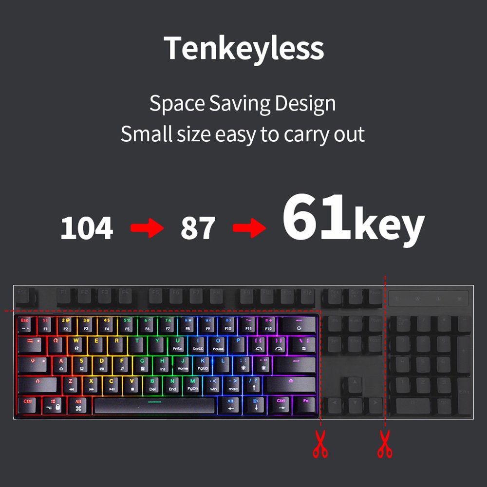 SAMA 60% Keyboard Teclado Mechanical Switch 61 Keys Backlit Mini PC RGB Gaming Mechanical Keyboards