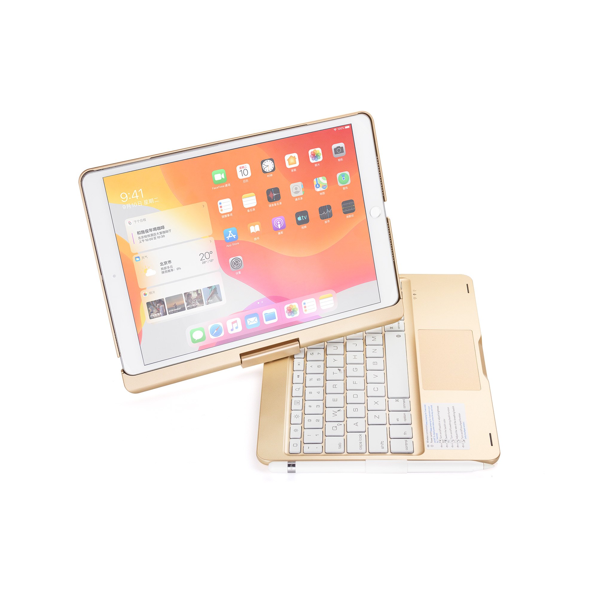 360 Degree Rotation iPad Keyboard with ABS Material Protective Case for iPad Pro 12.9