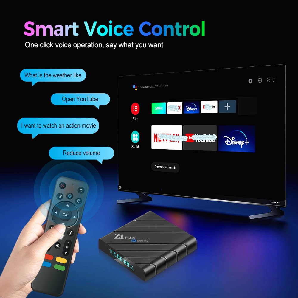 Wholesale Cheapest TV Box Android 12gb 16gb 32gb ATV Allwinner H618 with BT Voice Remote Android iptv box