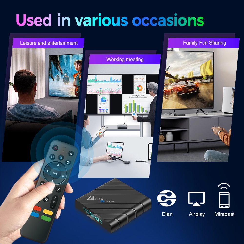 Wholesale Cheapest TV Box Android 12gb 16gb 32gb ATV Allwinner H618 with BT Voice Remote Android iptv box