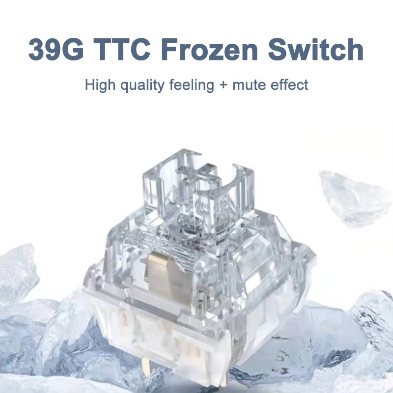 Upgrade TTC Frozen Switch V2 Mechanical Keyboard Silent Mute Linear 39g 3 Pins RGB Transparent Switch