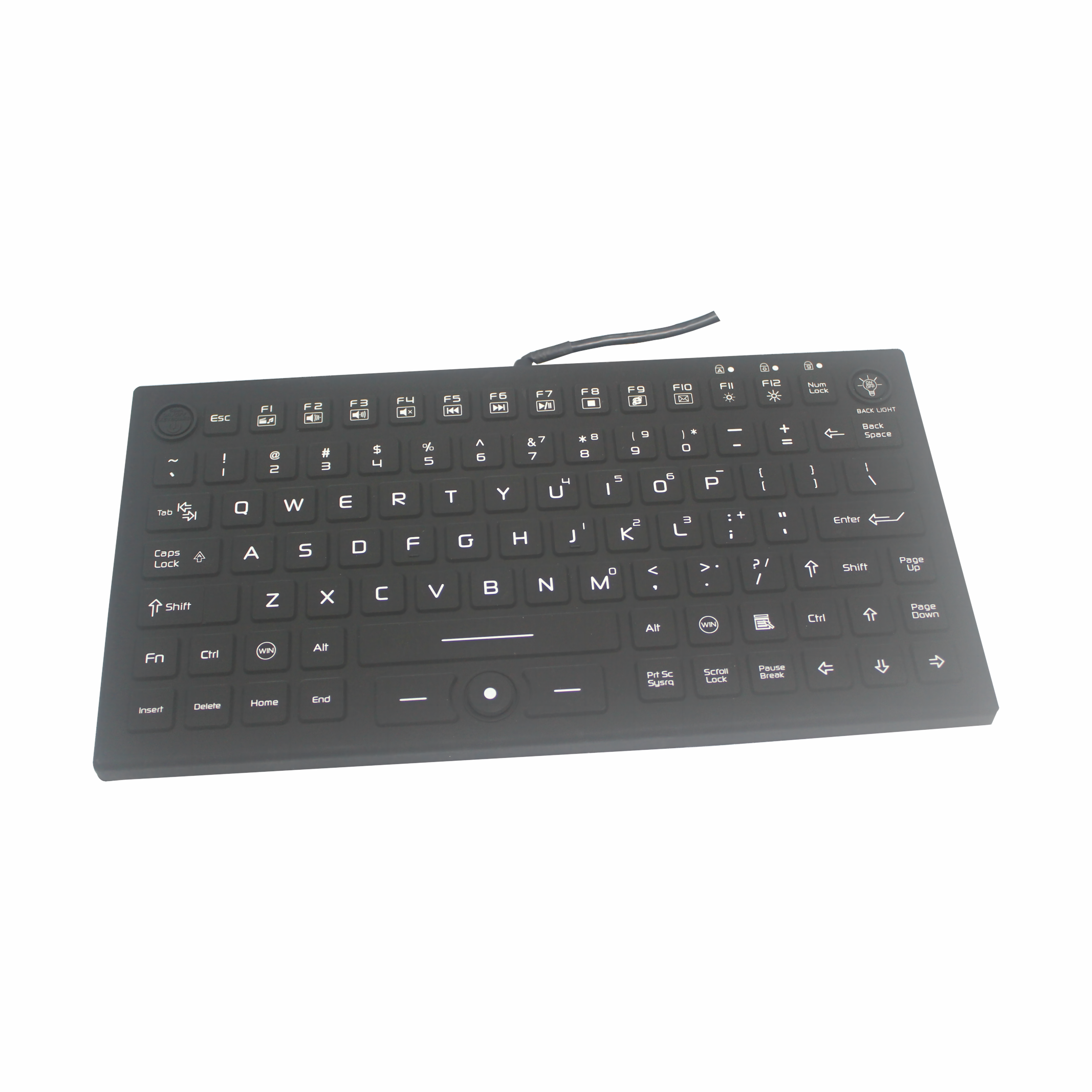 Custom 108 Keys 94 keys IP67 Silicone Keyboards Rubber Keyboards with blue backlight