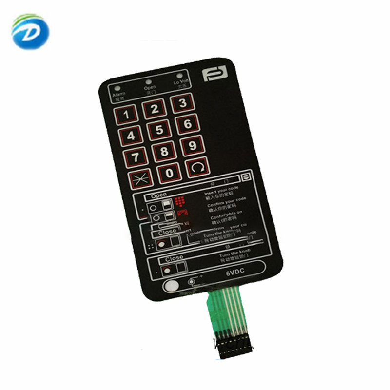 Deson Custom Led Flexible Membrane Keypad High Performance Pad Embossed Membrane Switch Keyboard