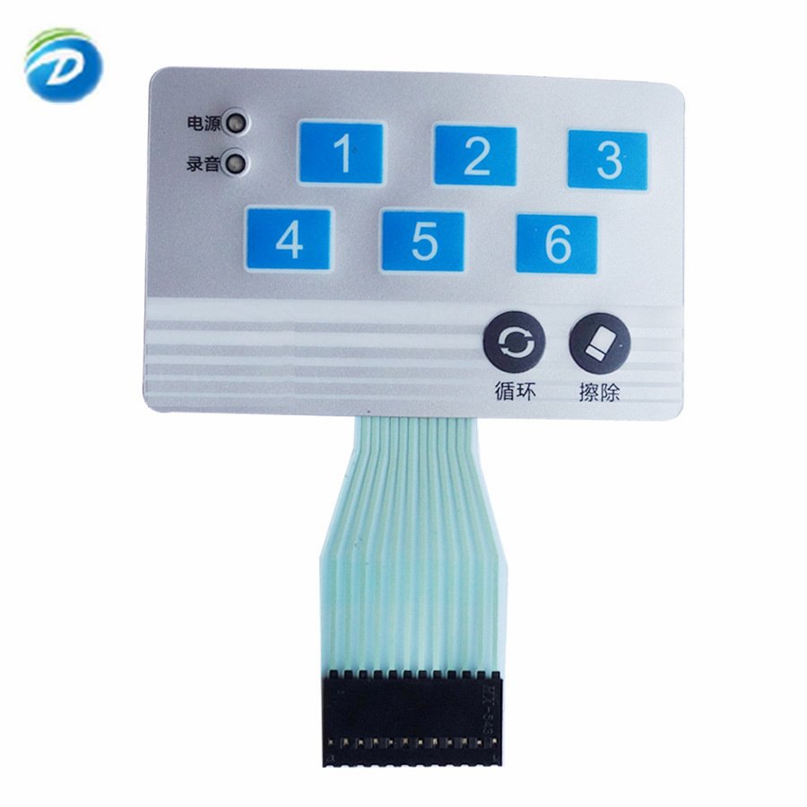 Deson Custom Led Flexible Membrane Keypad High Performance Pad Embossed Membrane Switch Keyboard