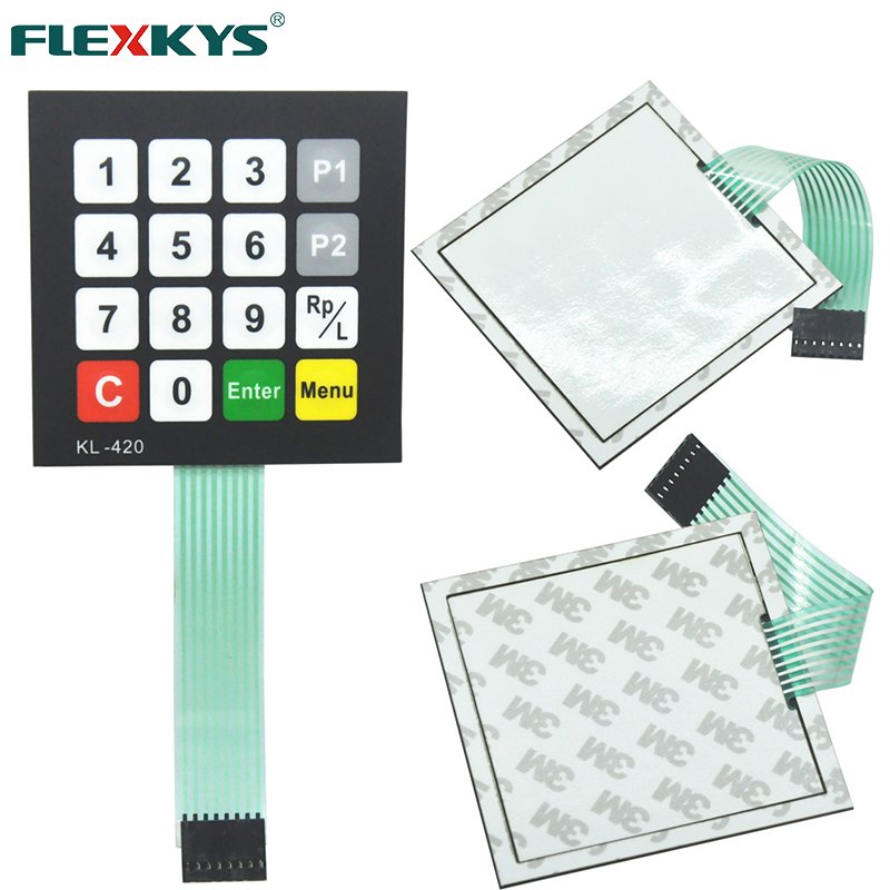 Wholesale custom design 4 x 4 matrix 16 key membrane switch keypad keyboard for Home Appliance Metal Button Material