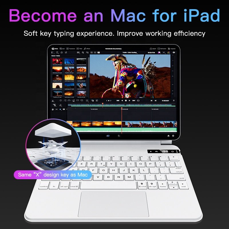 High Quality Slim PU Leather Tablet Case With Keyboard For iPad mini 6 8.3'' 2022 Trackpad Backlit Keyboard Case Cover