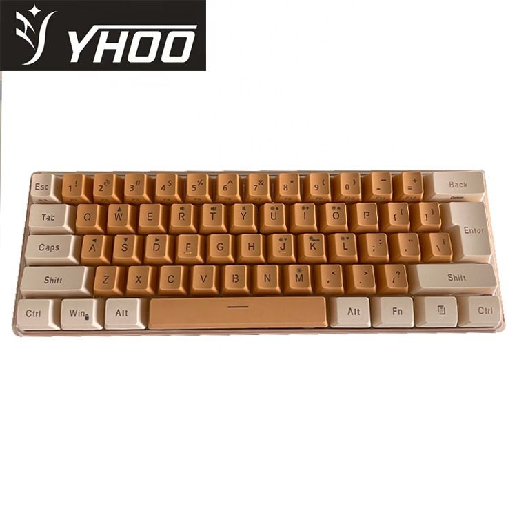 Computer Wired Keyboard 60 Percent RGB Backlit 61Keys Mechanical Gaming Keyboard