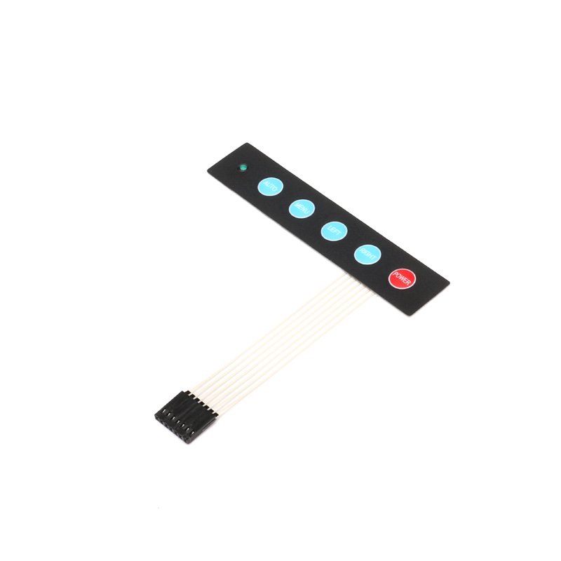 Custom 1x5 Matrix Array 5 Key Membrane Switch Keypad Keyboard Menu Auto with LED