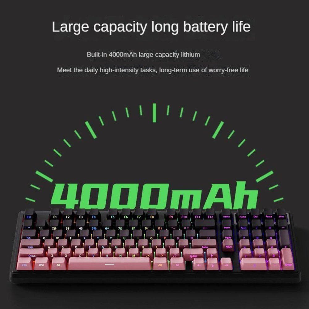 YG102 Mechanical keyboard RGB backlight Gaming Keyboard with Numberpad Lateral carving 3 modes Customized full key hot swapping