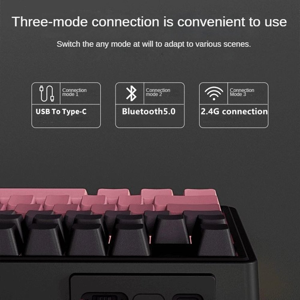 YG102 Mechanical keyboard RGB backlight Gaming Keyboard with Numberpad Lateral carving 3 modes Customized full key hot swapping