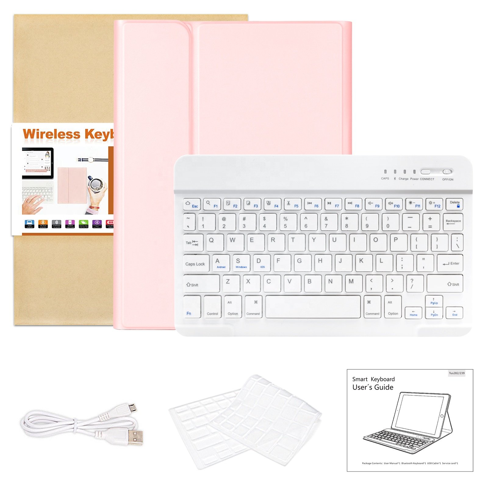 Wireless BT Keyboard Retail Box Silicon for Ipad Air 4 Full Protection Auto Sleep Tablet Cover Gua Folding Cover Leather Case