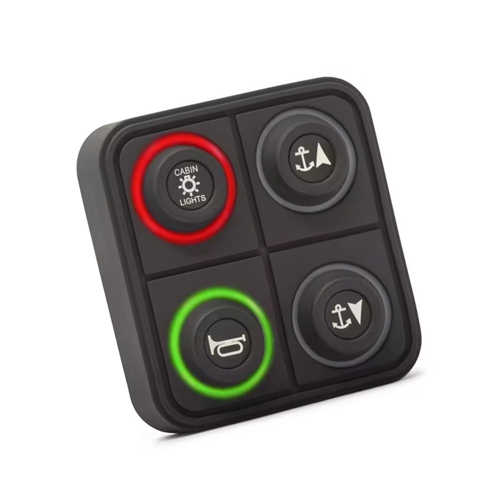 RGB Illuminated 2x2 Keypad with Blank Icons Programmable LED Button Panel