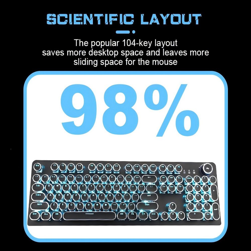 E-YOOSO Gaming Mechanical Keyboard 104 Keys Wired RGB Gaming Keyboard USB 3.0 Metal Case Gaming Mechanical Keyboard