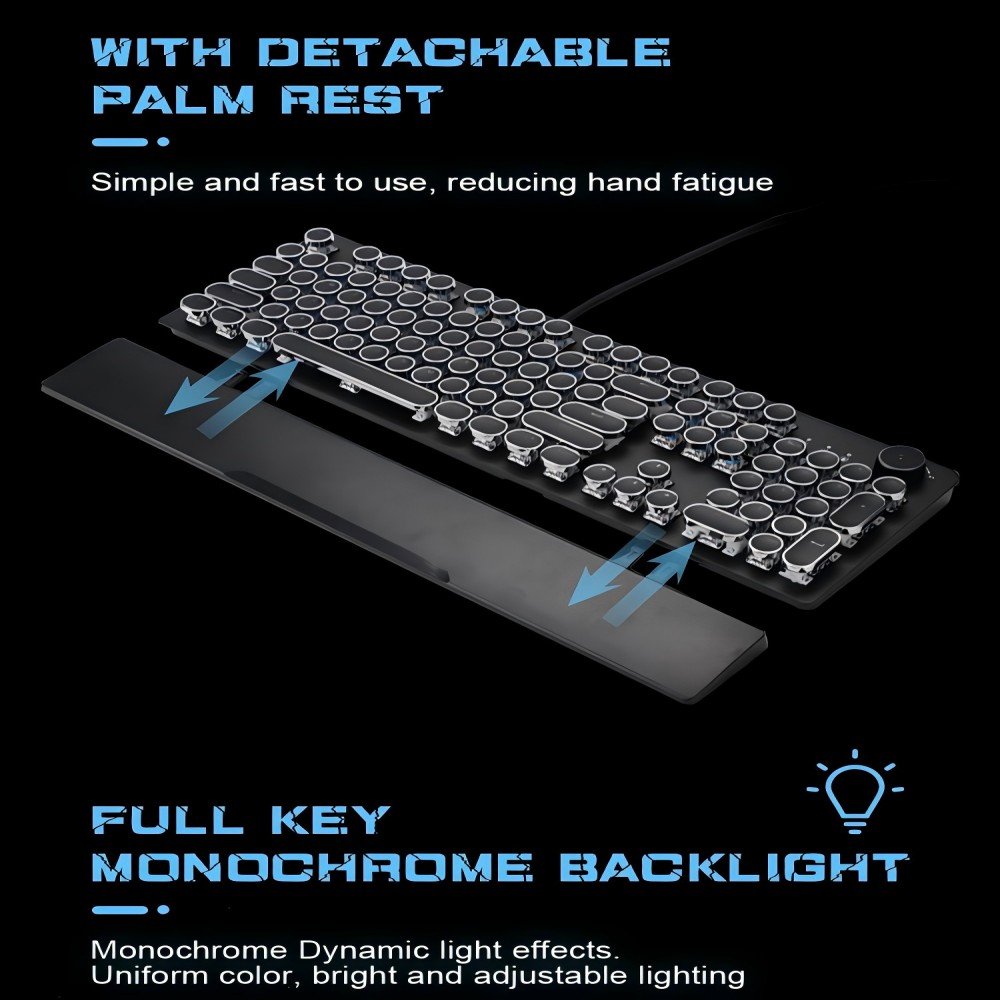 E-YOOSO Gaming Mechanical Keyboard 104 Keys Wired RGB Gaming Keyboard USB 3.0 Metal Case Gaming Mechanical Keyboard