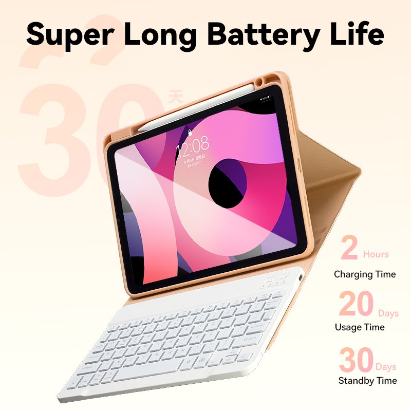 Yeedan Full Cover Anti Fall Tablet Keyboard Case For ipad 9.7inch with wireless 10 inch Detachable Magnetic Keyboard Pencil Slot