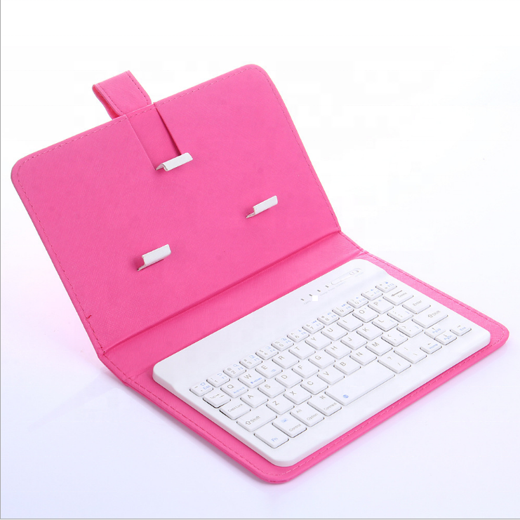 High quality wireless mini detachable keyboard and protective leather case for android mobile phone