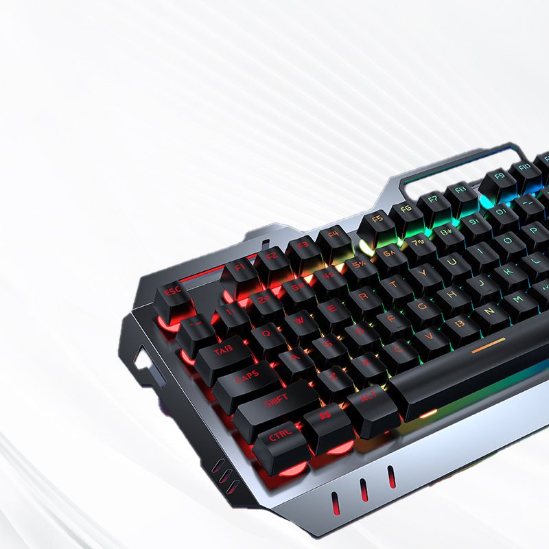 Dual Backlit Desktop Computer Multi-Fuction Knob Esports Game RGB Artificial Wireless Mechanical Keyboard