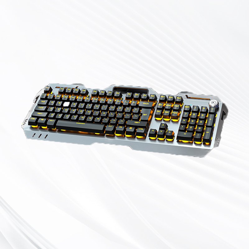 Dual Backlit Desktop Computer Multi-Fuction Knob Esports Game RGB Artificial Wireless Mechanical Keyboard