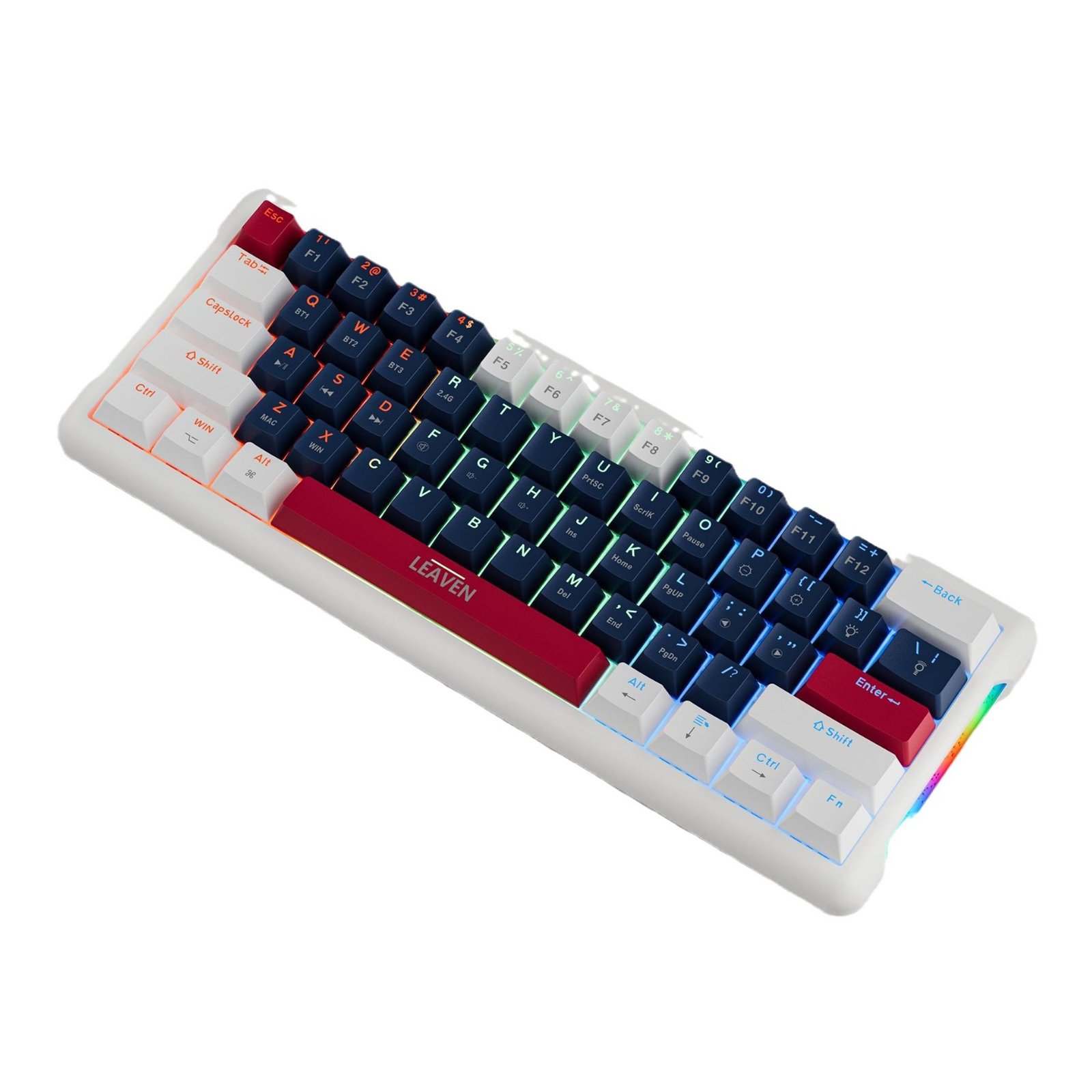 K610 3 Mode Russian Layout RGB Ergonomic BT Wired Wireless 2.4G Hot Swap Mechanical Keyboards