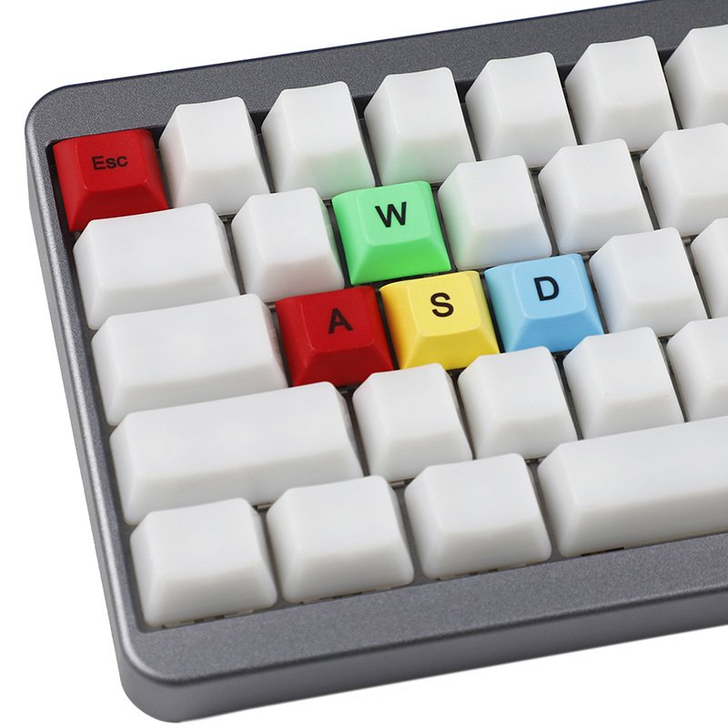 DSA Profile Wasd Directional Keys Cap Esc Pbt Thermal Sublimation Keycaps for Mechanical Keyboards Red Yellow Blue Green Keycap