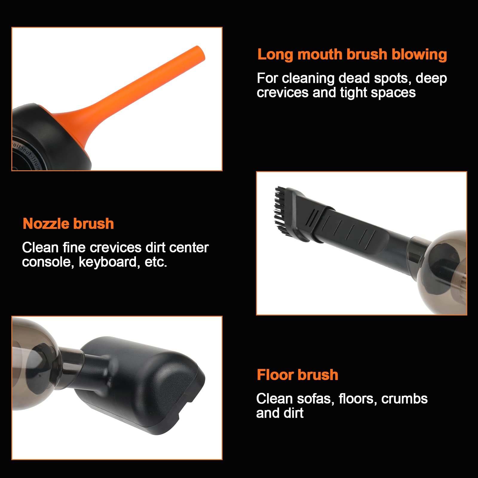 2 In 1 Small Portable USB Charging Strong Suction Wireless Electric Handheld Vacuum Cleaner For Car With Air Pump Duster Blower