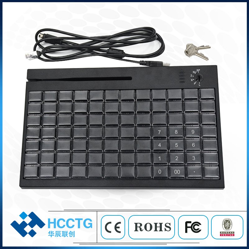 Waterproof USB 84Keys Mag-stripe Reader POS Programmable Keyboard KB84