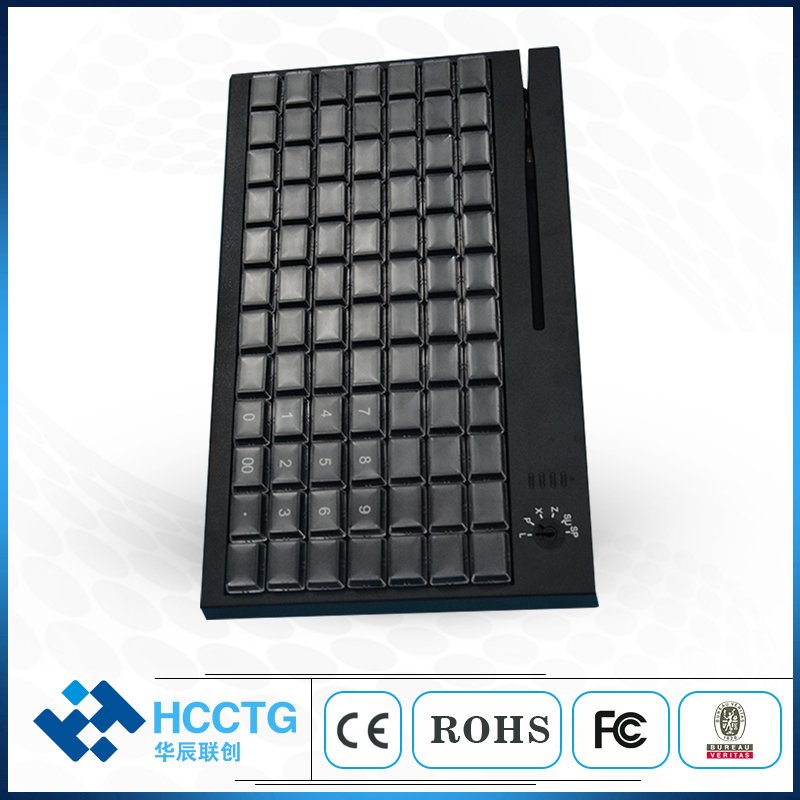Waterproof USB 84Keys Mag-stripe Reader POS Programmable Keyboard KB84