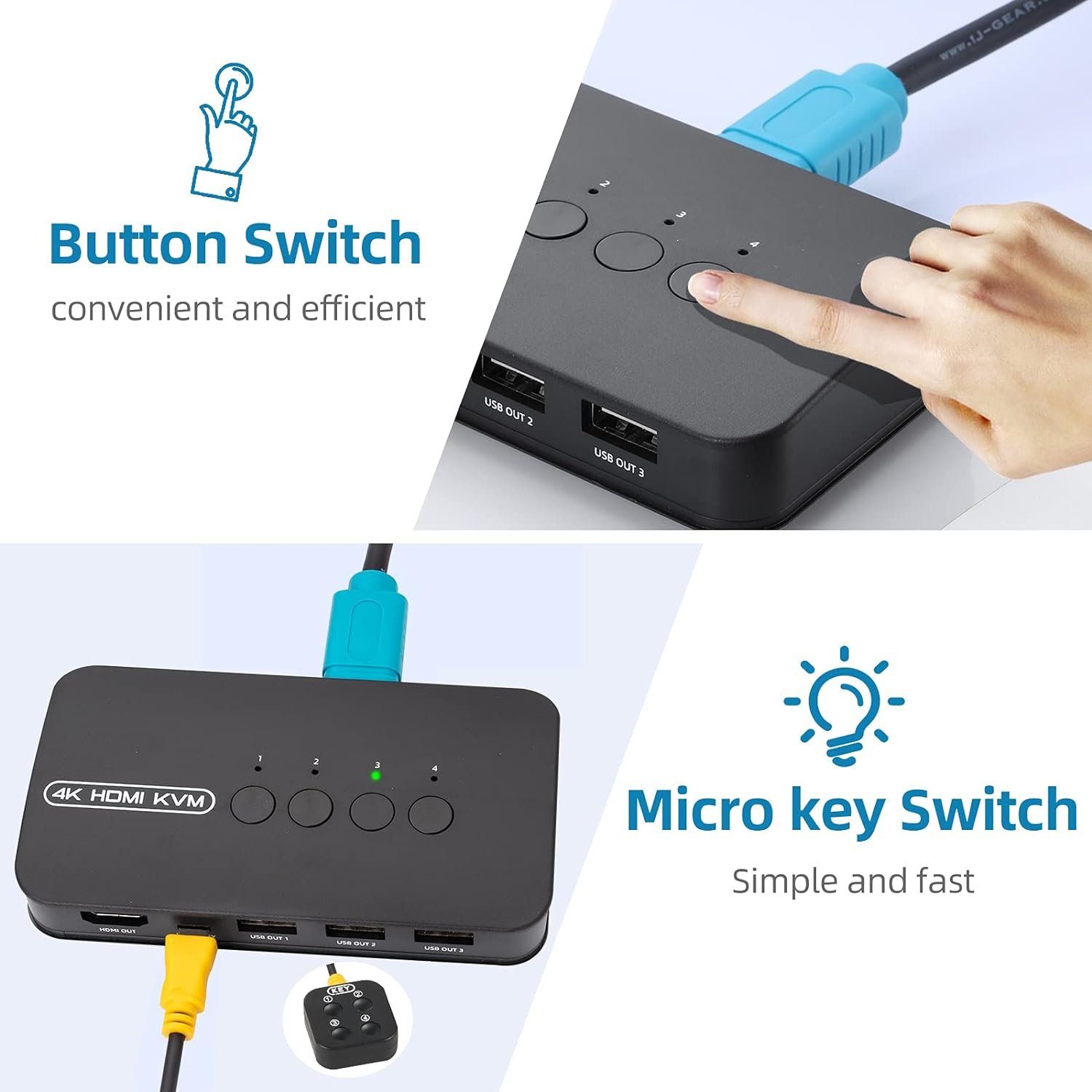 SY Direct supply 4 Port Hdmi Kvm Switcher video OEM Hdmi 4k Switcher 3D 4K 30Hz 4 In 1 Out Hdmi Switcher