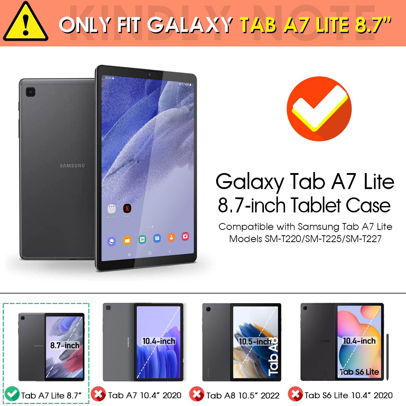 8.7" inch EVA Protective Case Shockproof Lightweight Child Protective Case for samsung Tab A7 Lite 8.7" 2021 SM-T220