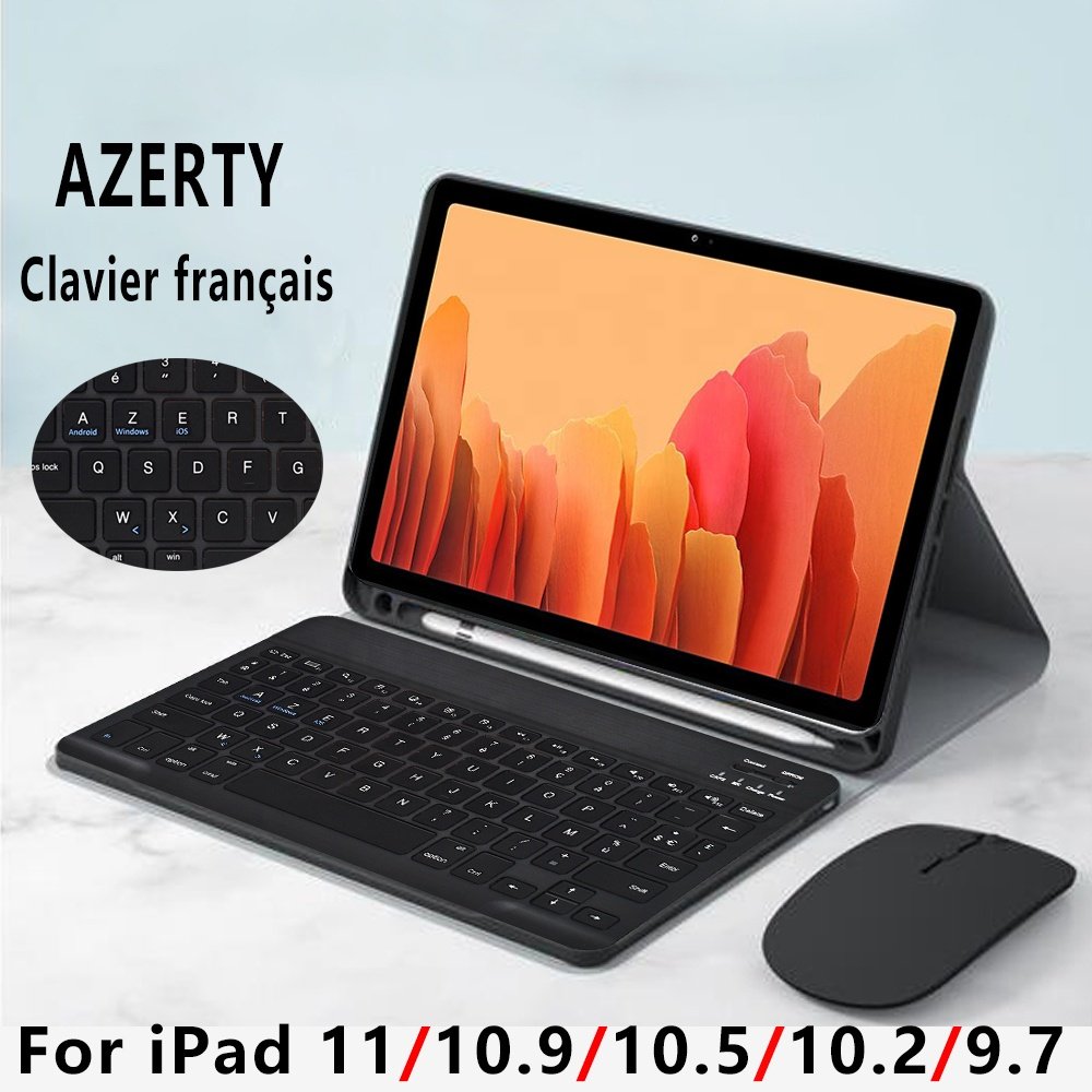 French AZERTY Keyboard Cover for Samsung Tab A8 10.5 A7 A6 A7 Lite S8 S8+ S7 S7+ S7FE S6 Lite For Samsung Case AZERTY Keyboard