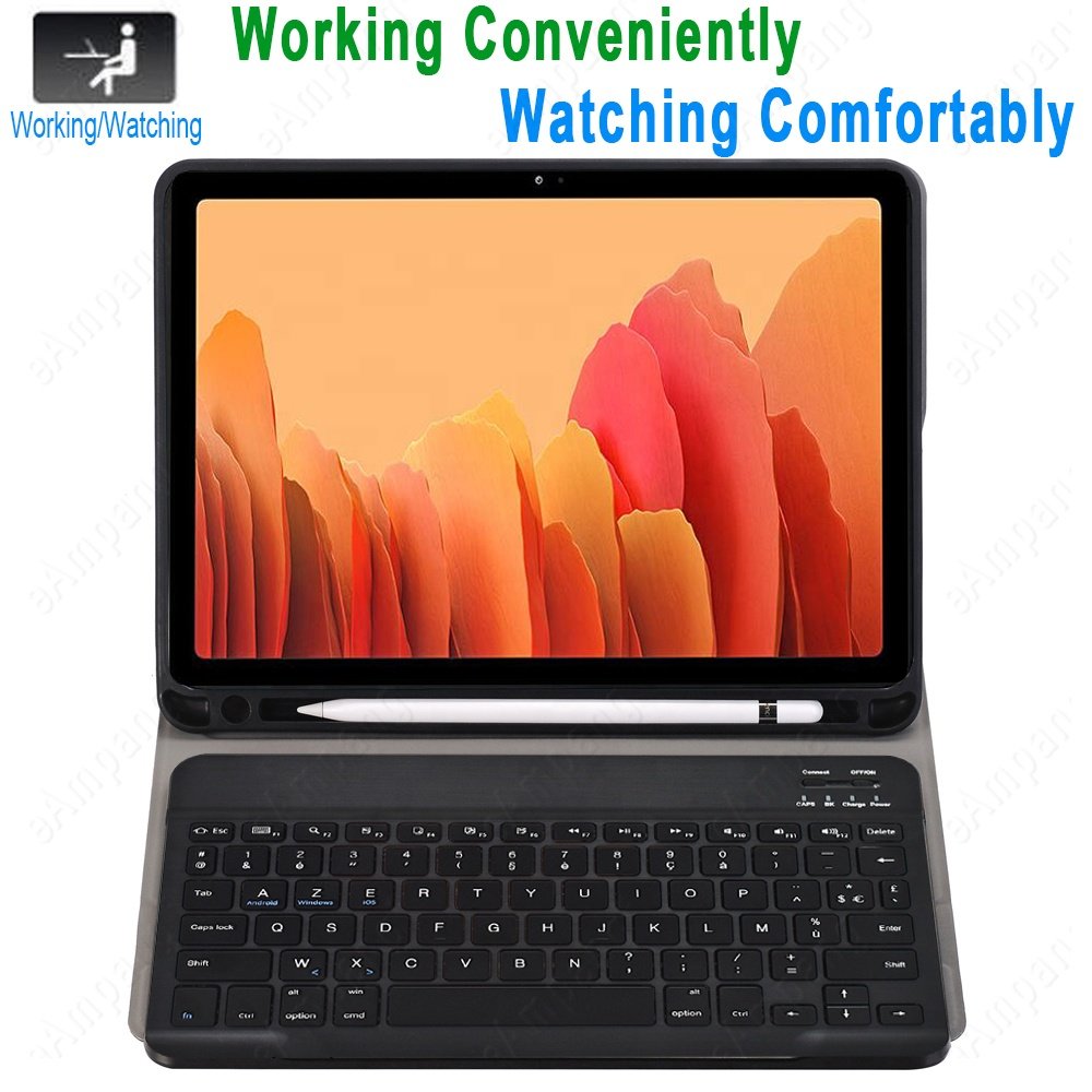 French AZERTY Keyboard Cover for Samsung Tab A8 10.5 A7 A6 A7 Lite S8 S8+ S7 S7+ S7FE S6 Lite For Samsung Case AZERTY Keyboard