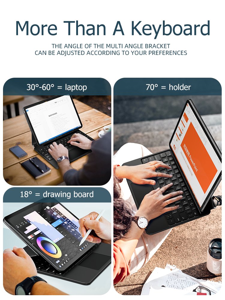 Magic Tablet Keyboard Touchpad Keyboard Case for iPad Pro Air4/5 12.9/ 11/10.9 inch Compatible for ipad 9/10/11 case