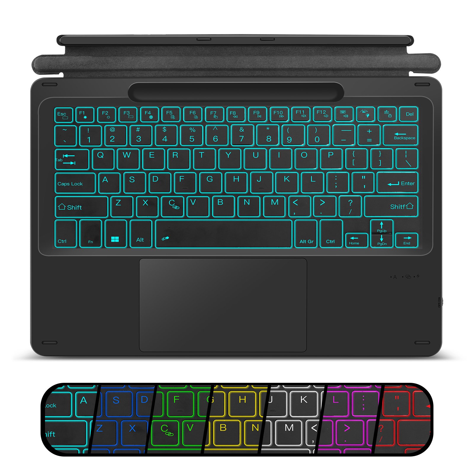 Lightweight wireless keyboard for Microsoft Surface Pro 8 magic backlit touch keyboard cover with pen slot