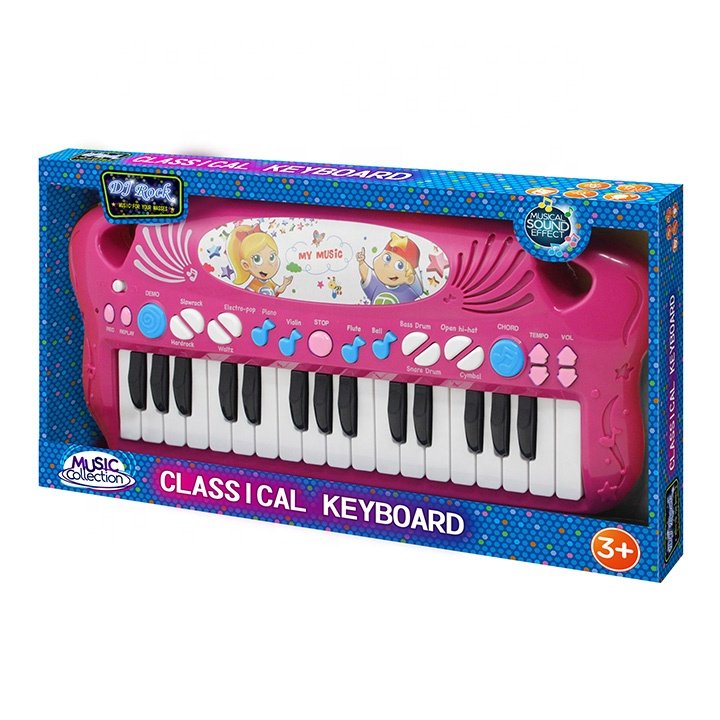 32 Key Kids Electronic Piano Keyboard Unisex Plastic Toy ABS 2 to 4 Years,5 to 7 Years Plastic Microphone Toy for girls