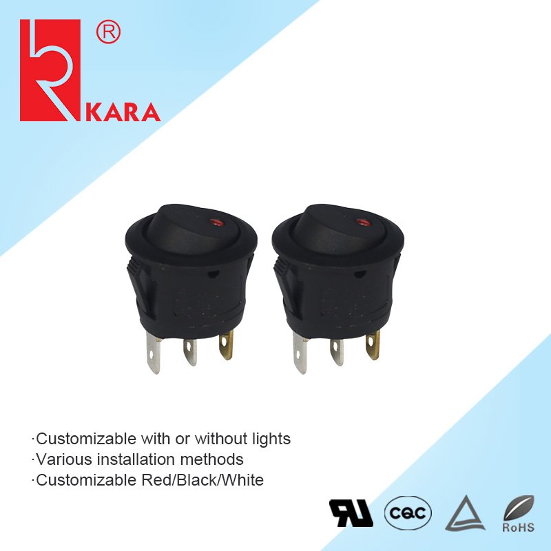 KR1-7 16A 250VAC 2p 3p round Mini rocker switches