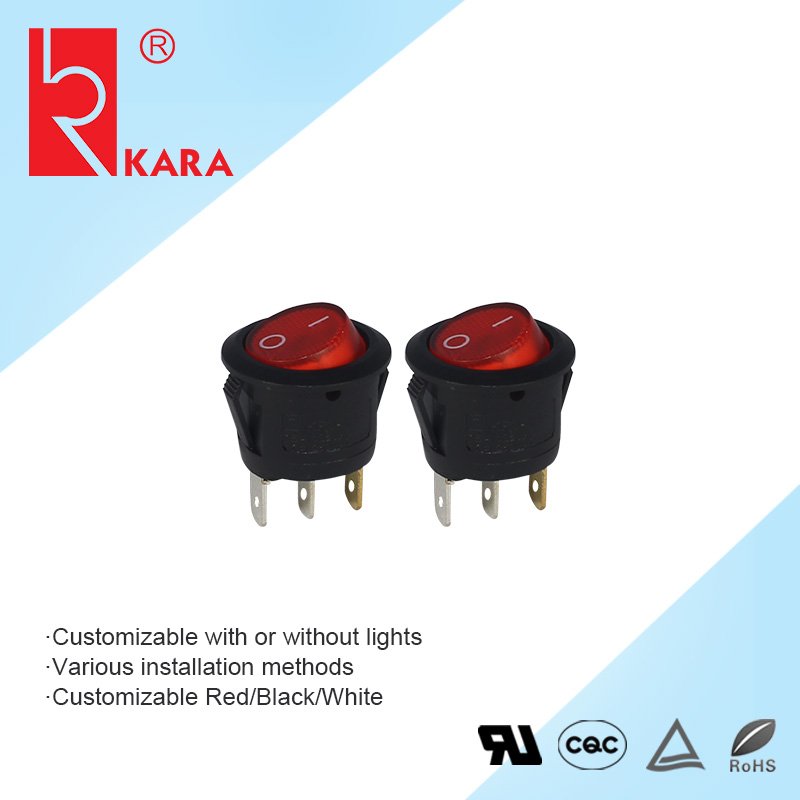 KR1-7 16A 250VAC 2p 3p round Mini rocker switches