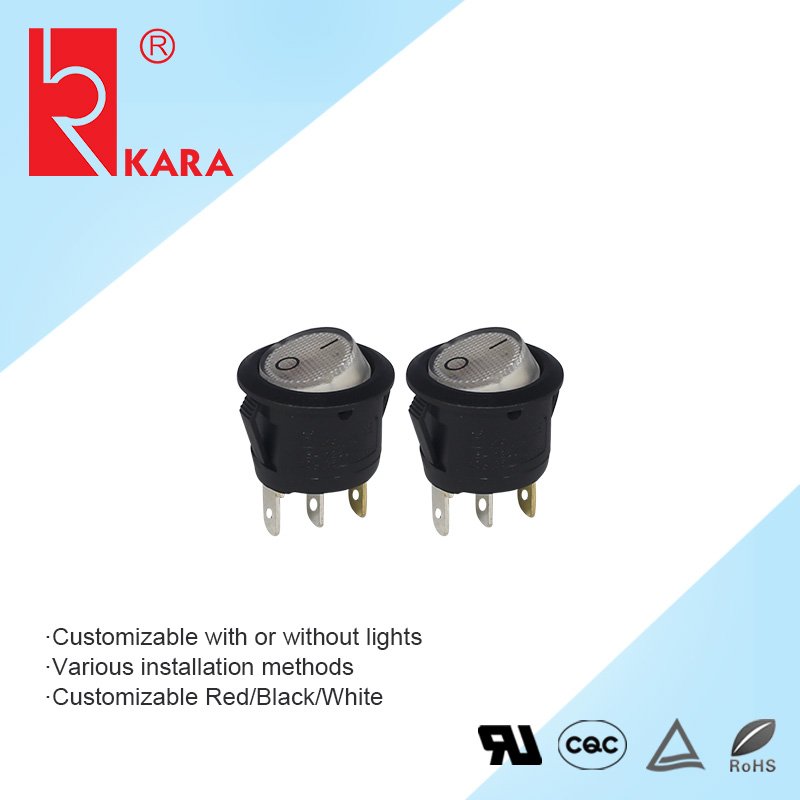 KR1-7 16A 250VAC 2p 3p round Mini rocker switches