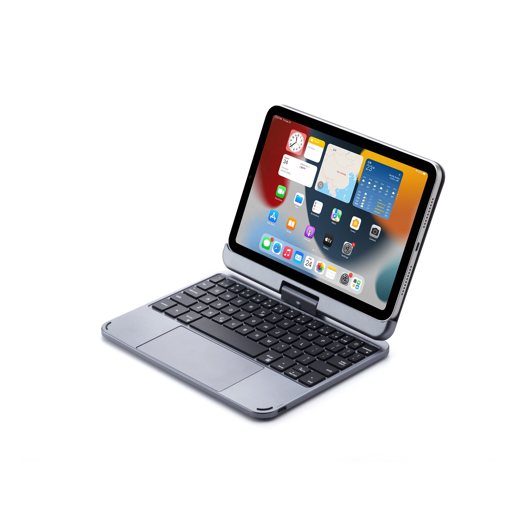Rotation ABS Cover 8.3 inch Smart Touchpad Backlit Wireless Keyboard for iPad Mini 6