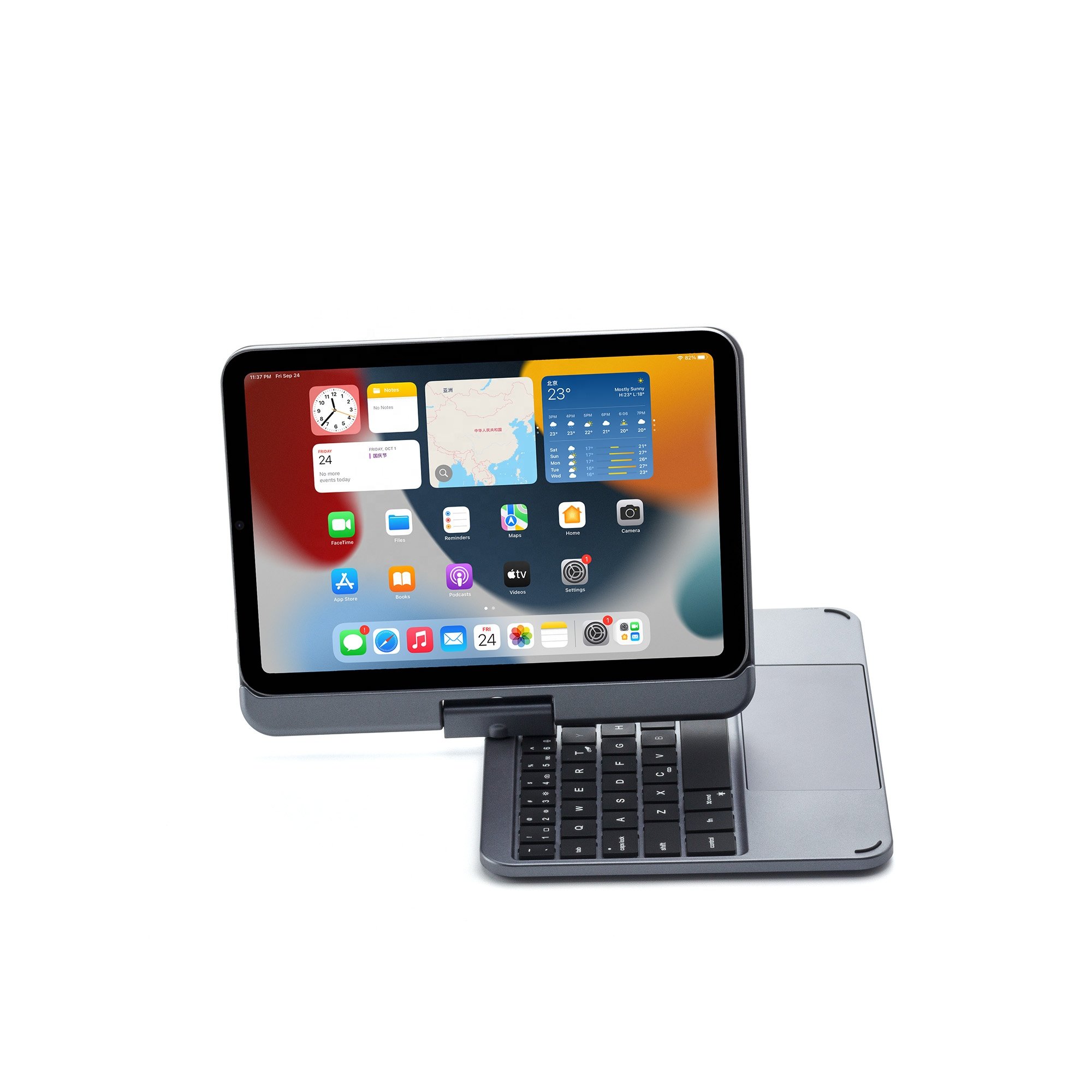 Rotation ABS Cover 8.3 inch Smart Touchpad Backlit Wireless Keyboard for iPad Mini 6