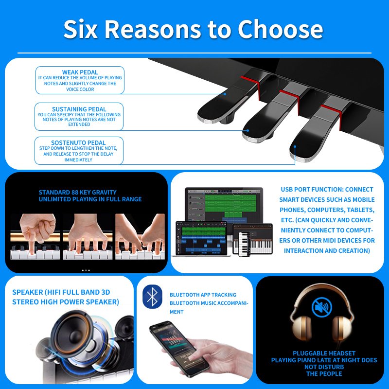 electric piano 88 grand piano 88 keys professional piano keyboard digital electronic 88 key china