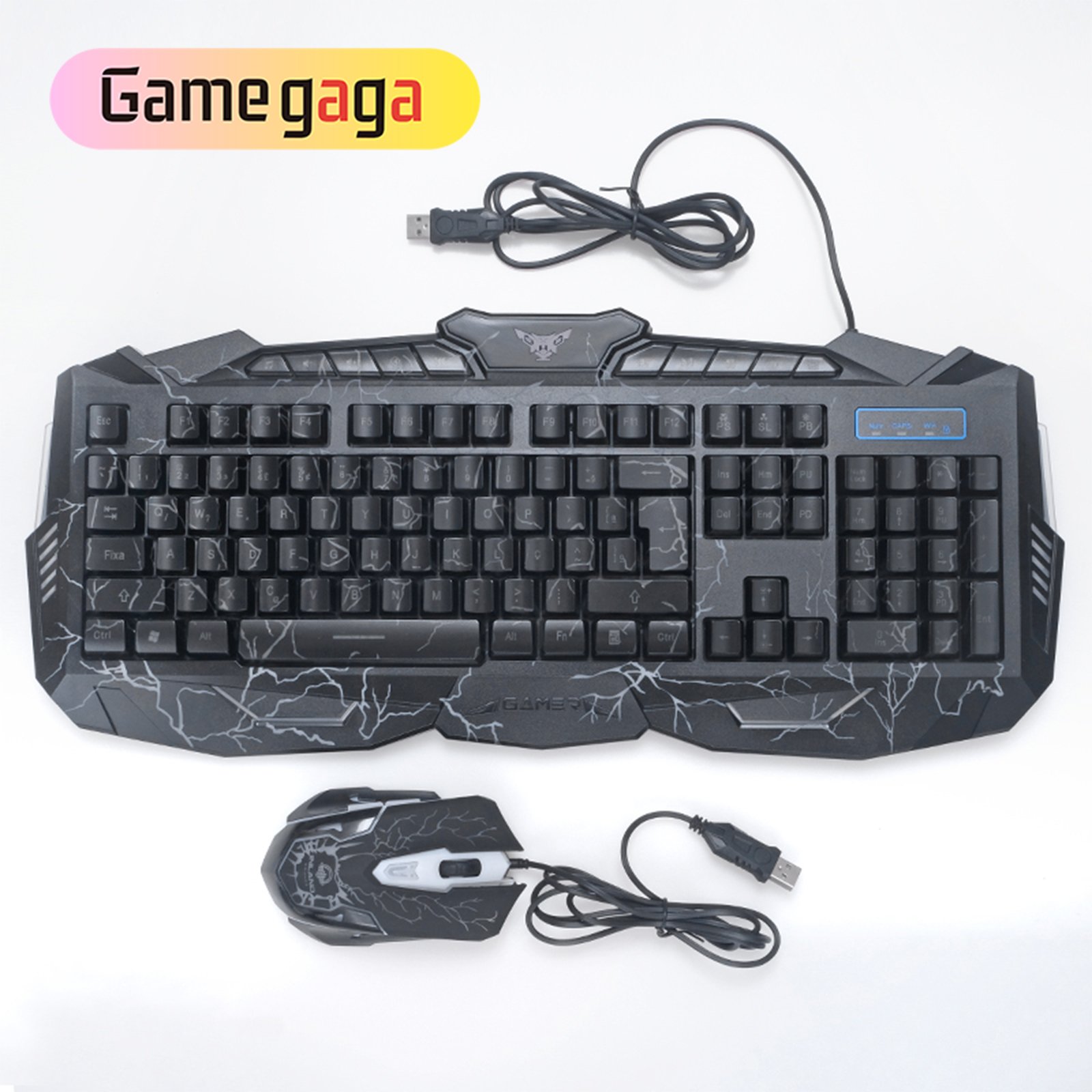 V100 Keyboard OEM LED Tri-Color Backlit crack PC Computer USB Gaming Keyboard and mouse combos