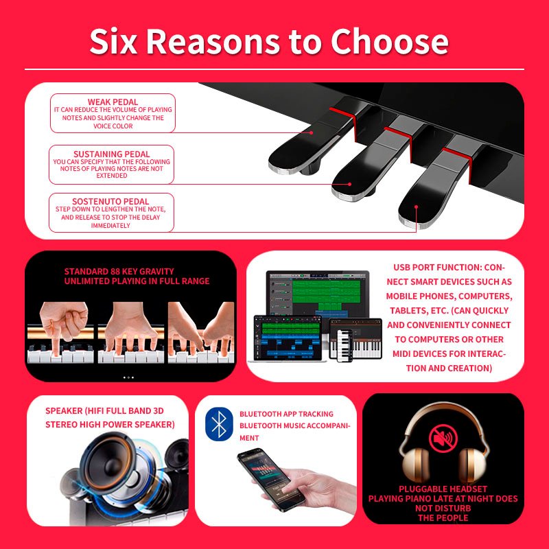 KIMFBAY piano keyboard 88 keys digital keyboard instruments piano music keyboard piano digital