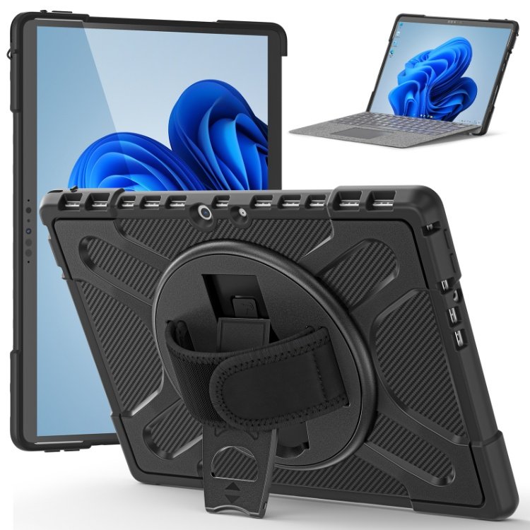 Shockproof Silicone Protective tablet Cover For Microsoft Surface Pro 9 8 6 5 4 Hand Strap Rotating Kickstand Tablet PC Case