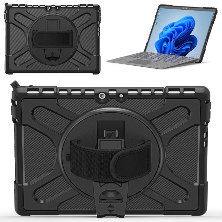 Shockproof Silicone Protective tablet Cover For Microsoft Surface Pro 9 8 6 5 4 Hand Strap Rotating Kickstand Tablet PC Case
