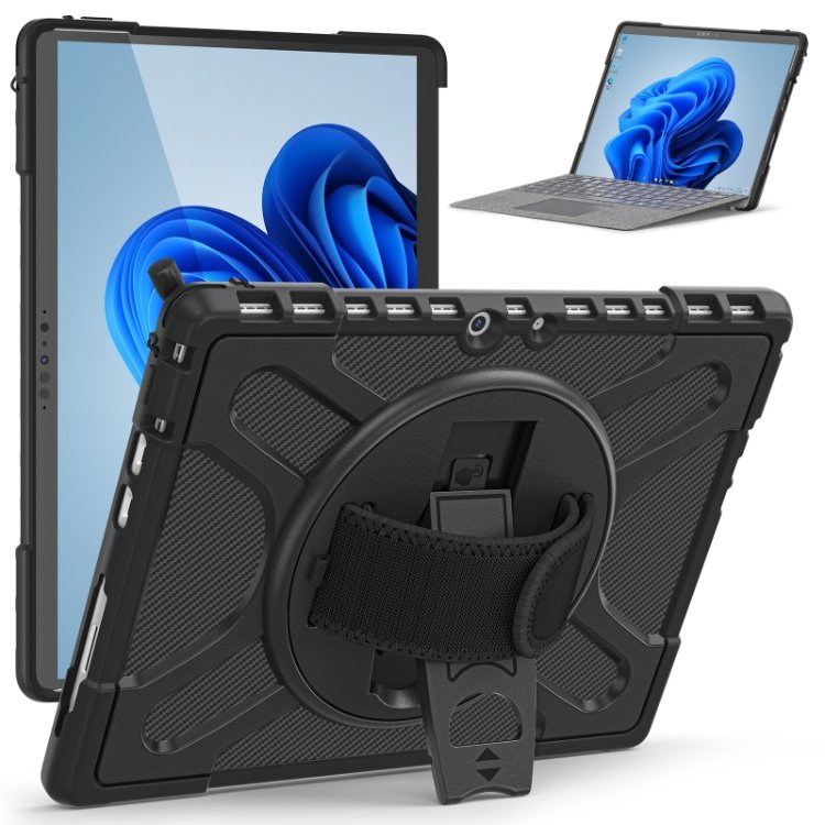 Shockproof Silicone Protective tablet Cover For Microsoft Surface Pro 9 8 6 5 4 Hand Strap Rotating Kickstand Tablet PC Case